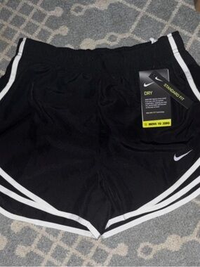 Nike Women's Black Athletic Running Shorts with White Trim